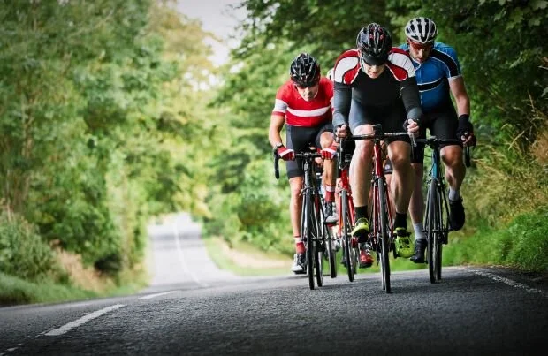 man cycling pelvic floor
